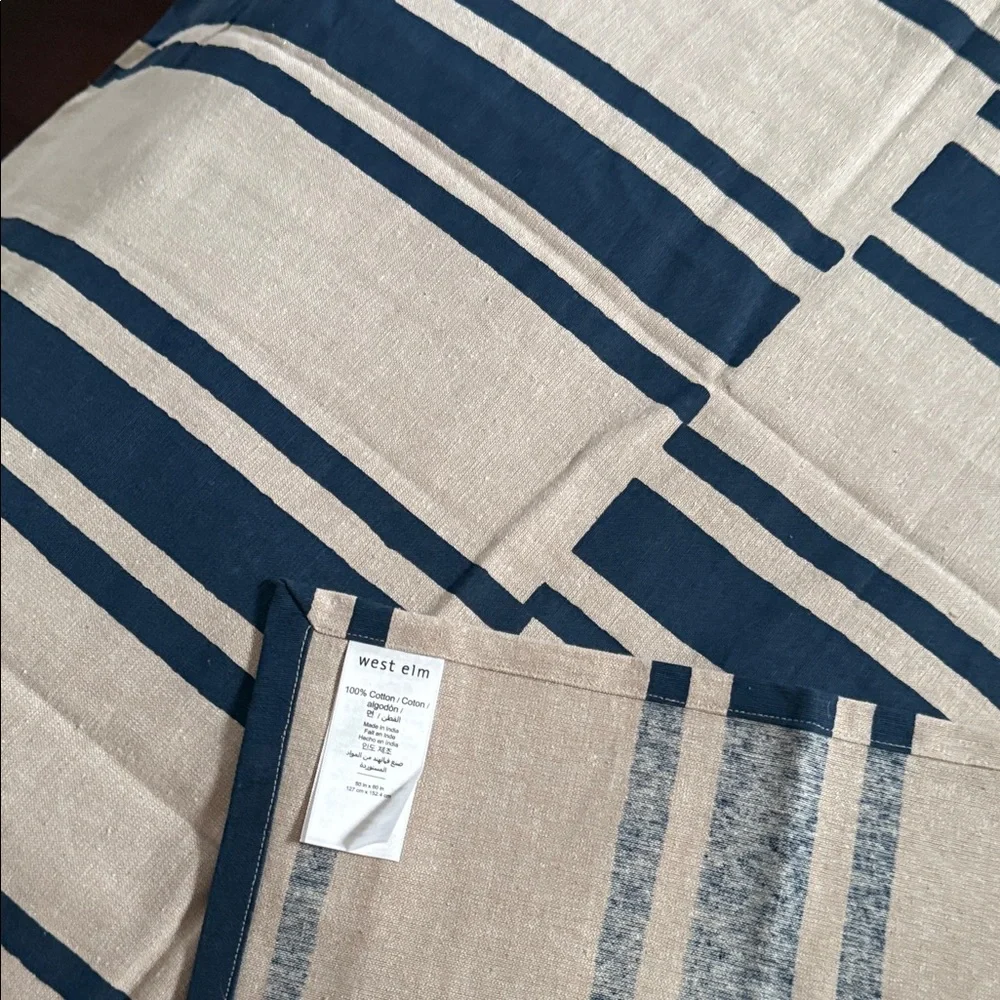West elm Quincy Block Print Stripe Table Throw